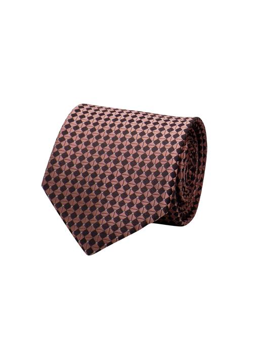 brown micro fiber tie with cufflinks & pocketsquare - 15473783 - Standard Image - 1