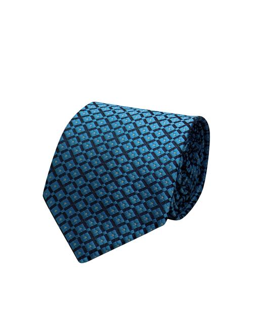 blue micro fiber tie with pocket square and cufflinks - 15473788 - Standard Image - 1