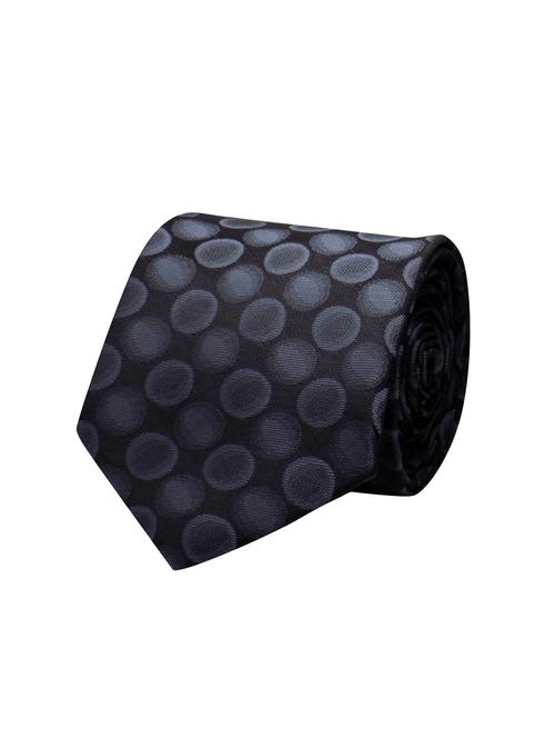 black micro fiber tie with cufflink - 15473790 - Standard Image - 1