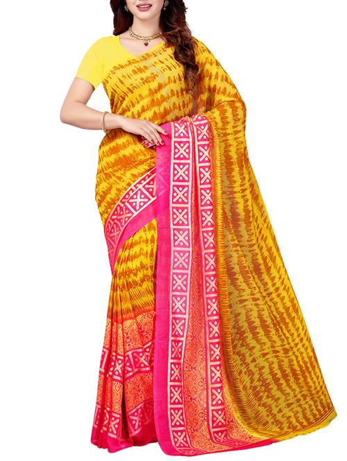 abstract foil printed saree with blouse - 15474145 - Standard Image - 1
