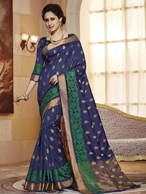 gold zari motif banarasi saree with blouse - 15475113 - Standard Image - 1