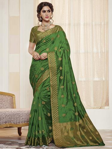 gold zari motif banarasi saree with blouse - 15475118 - Very Small Image - 1