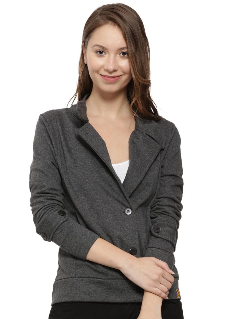 stylized neck button down jacket - 15475752 - Zoom Image - 1