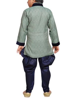 green silk blend kurta set - 15475779 - Standard Image - 3