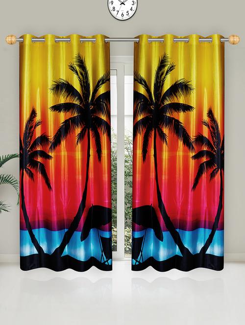 premium quality polyester long door 9 feet digital curtain with 8 eyelet (1 pc) - 15475932 - Very Small Image - 1