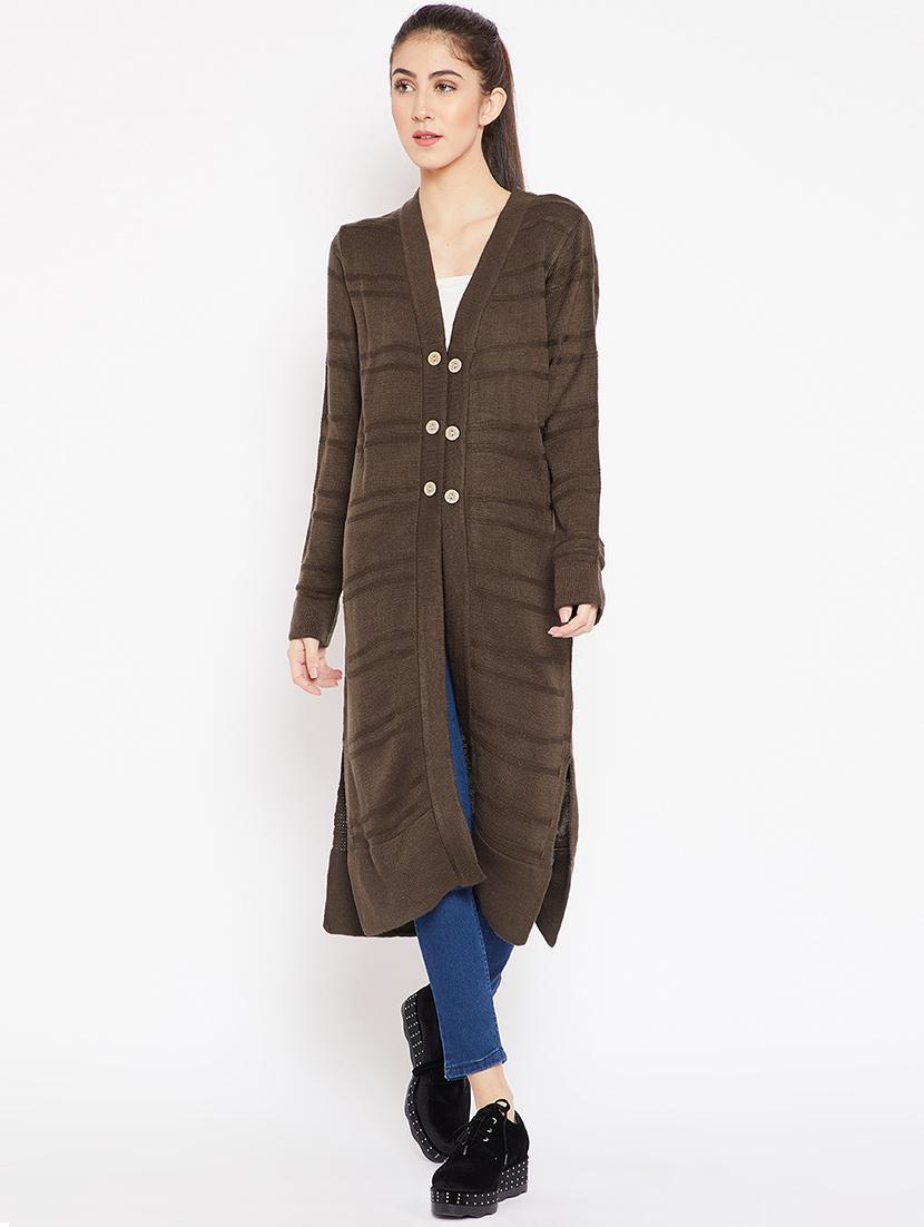 striped woolen cardigan - 15476332 - Zoom Image - 1
