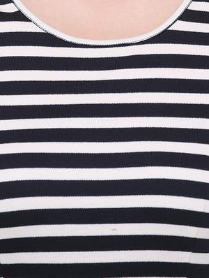 striped monochrome a-line dress - 15476776 - Standard Image - 4
