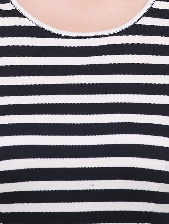 striped monochrome a-line dress - 15476776 - Zoom Image - 4