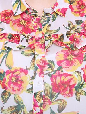 floral print ruffled shirt - 15476784 - Standard Image - 5