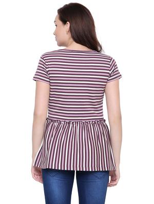 gather detail striped top - 15476801 - Standard Image - 3