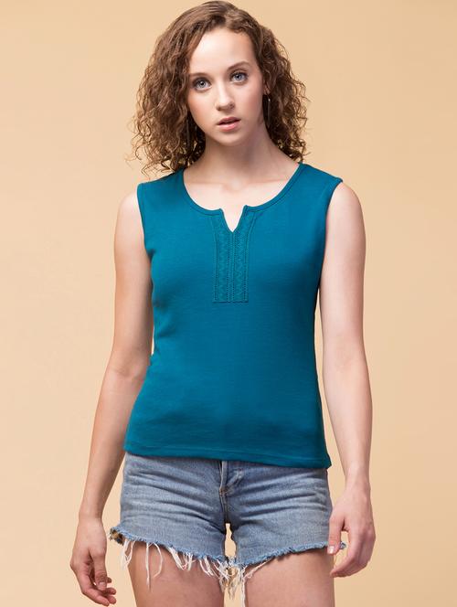 lace detail sleeveless top - 15476877 - Standard Image - 1