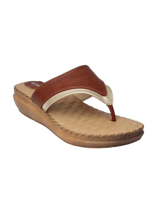 brown toe separator slippers - 15477243 - Standard Image - 1