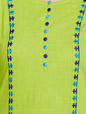 straight embroidered kurta - 15477413 - Standard Image - 4