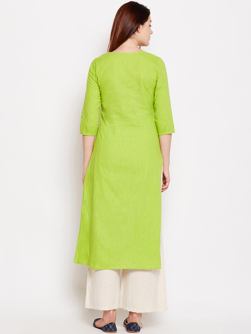 straight embroidered kurta - 15477413 - Zoom Image - 3