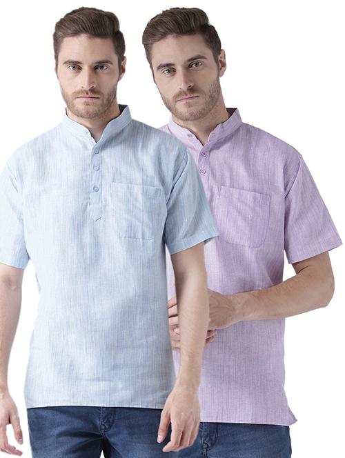 multi colored khadi short kurta - 15477434 - Standard Image - 1