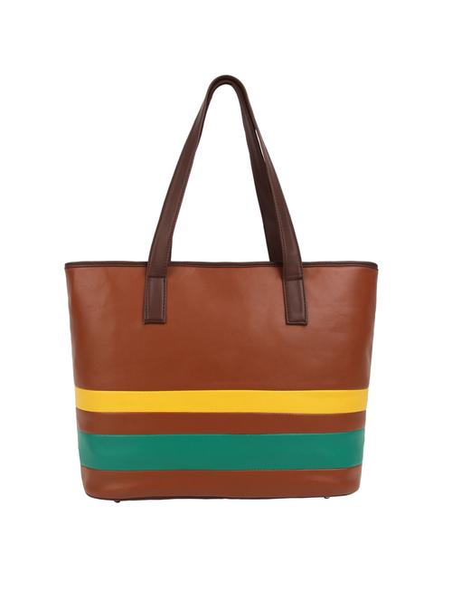 brown leatherette (pu) regular handbag - 15477459 - Standard Image - 1