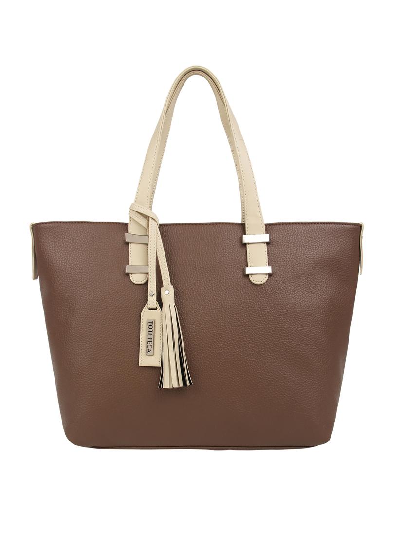 brown leatherette (pu) regular handbag - 15477469 - Zoom Image - 1