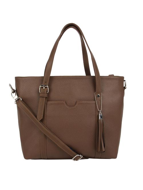brown leatherette (pu) regular handbag - 15477491 - Standard Image - 1