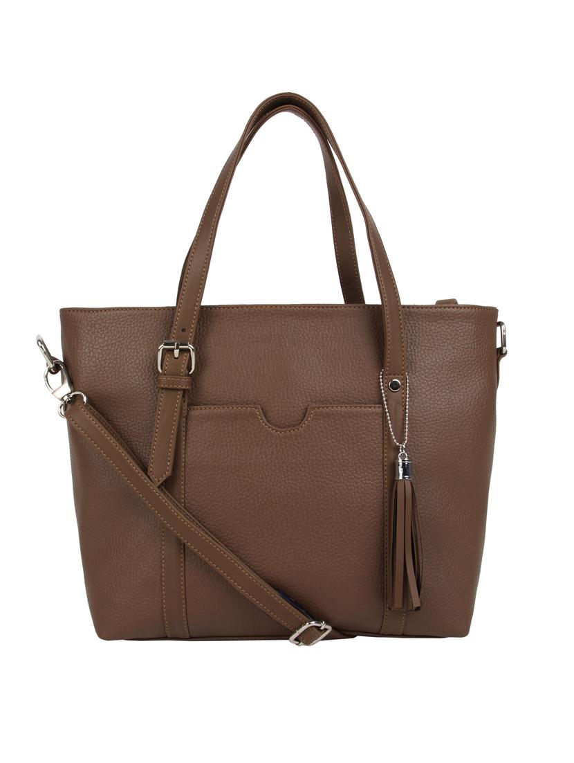 brown leatherette (pu) regular handbag - 15477491 - Zoom Image - 1
