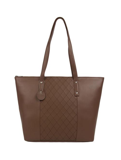 brown leatherette (pu) regular handbag - 15477501 - Standard Image - 1