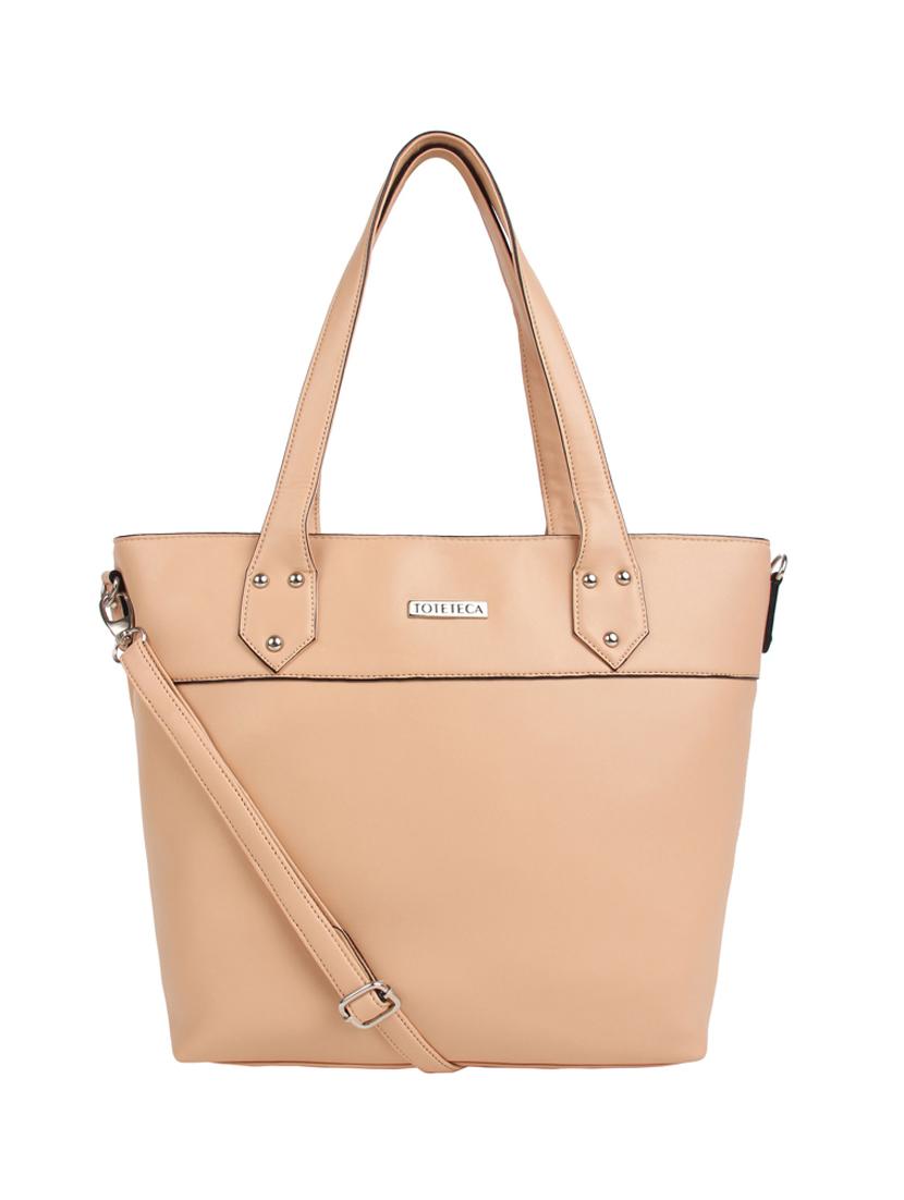 beige leatherette (pu) regular handbag - 15477524 - Zoom Image - 1