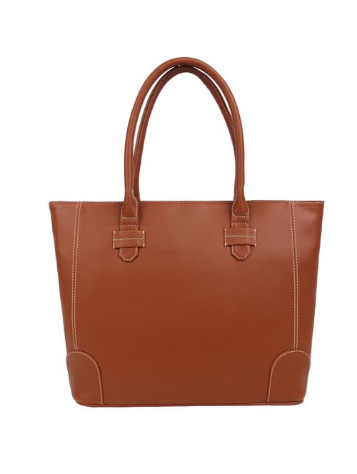 brown leatherette (pu) regular handbag - 15477537 - Standard Image - 1
