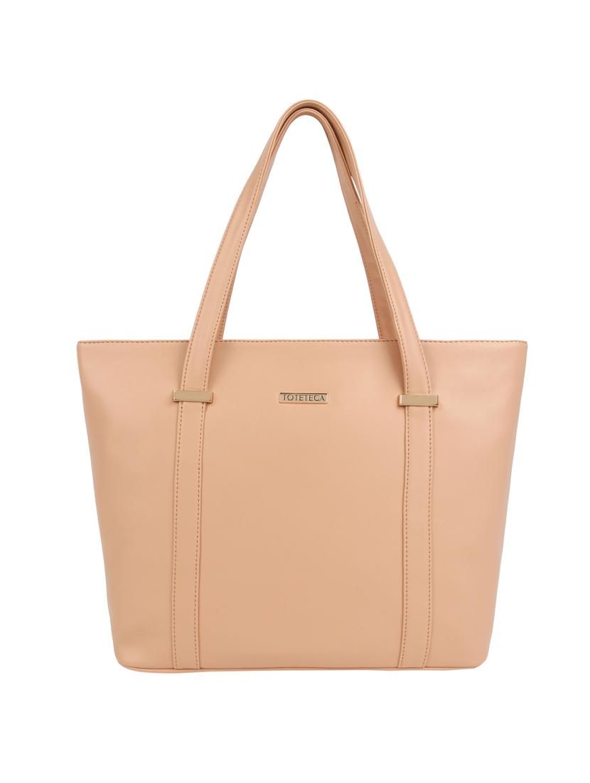 beige leatherette (pu) regular handbag - 15477548 - Zoom Image - 1