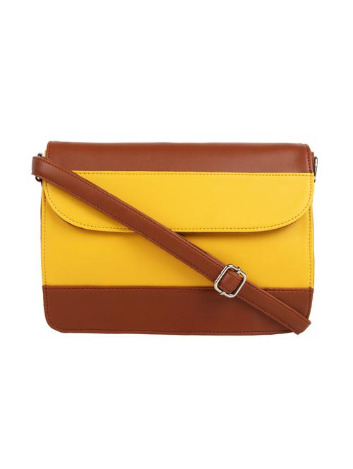 tan leatherette (pu) regular sling bag - 15477570 - Standard Image - 1