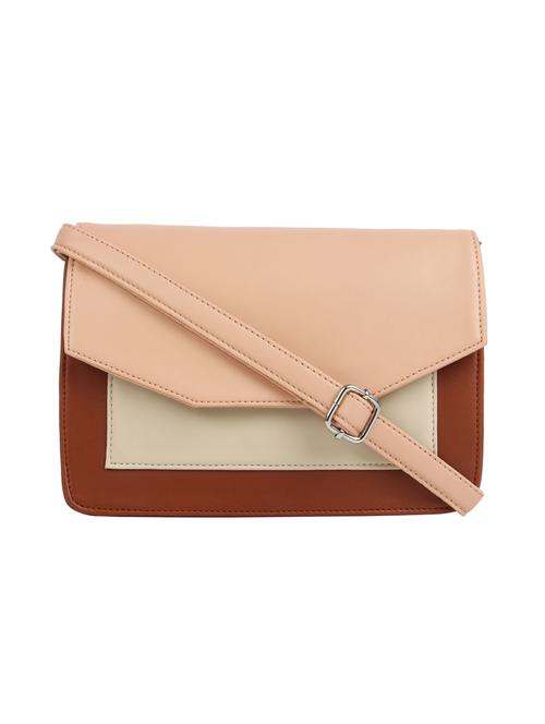 beige leatherette (pu) regular sling bag - 15477572 - Standard Image - 1