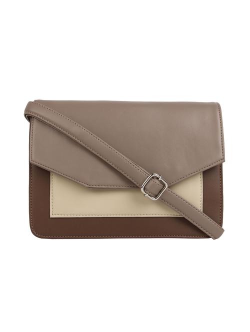 grey leatherette (pu) regular sling bag - 15477574 - Standard Image - 1