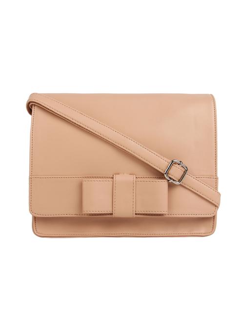 beige leatherette (pu) regular sling bag - 15477581 - Standard Image - 1