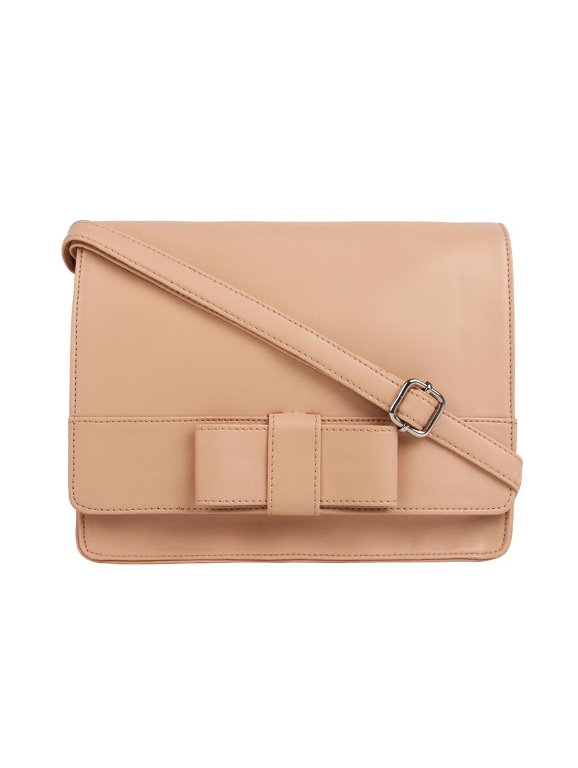 beige leatherette (pu) regular sling bag - 15477581 - Zoom Image - 1