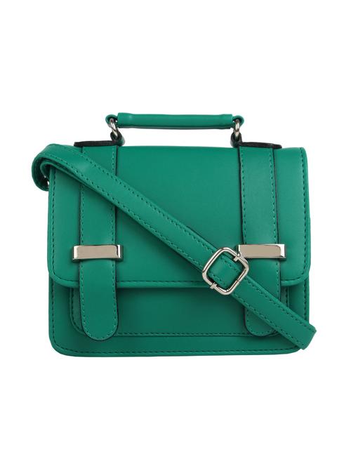 green leatherette (pu) regular sling bag - 15477605 - Standard Image - 1