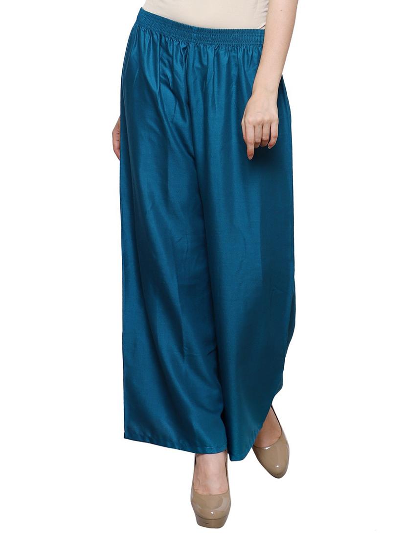 elasticated waist flared palazzo - 15477617 - Zoom Image - 1