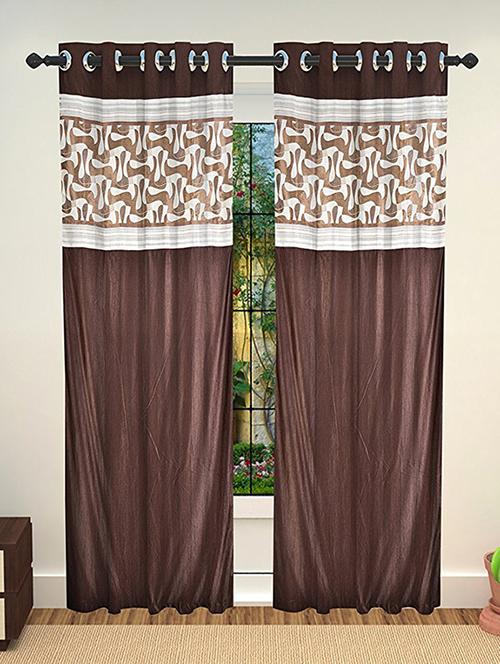 set of 2 polyester long door curtains - 15478412 - Standard Image - 1