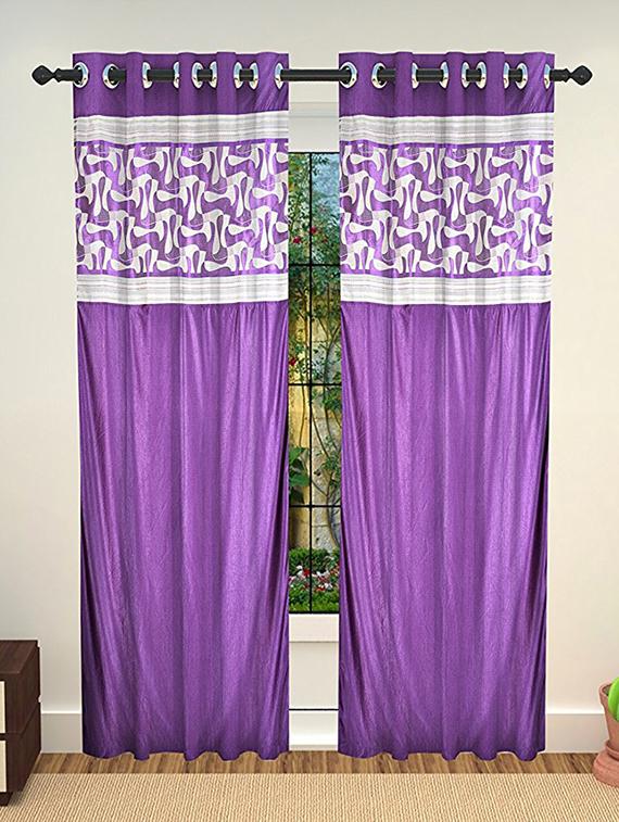 set of 2 polyester long door curtains - 15478431 - Zoom Image - 1