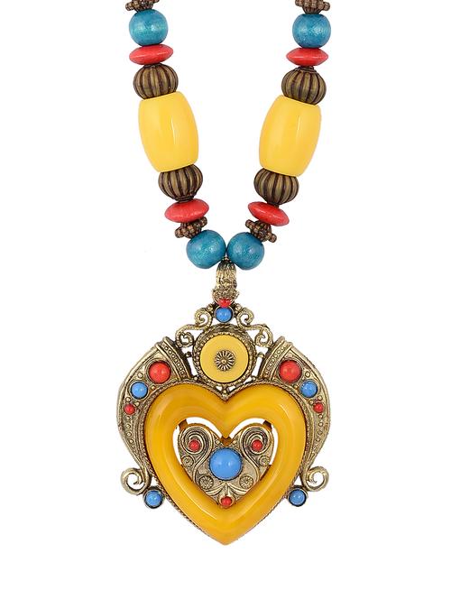 gold metal tribal necklace - 15478693 - Standard Image - 1