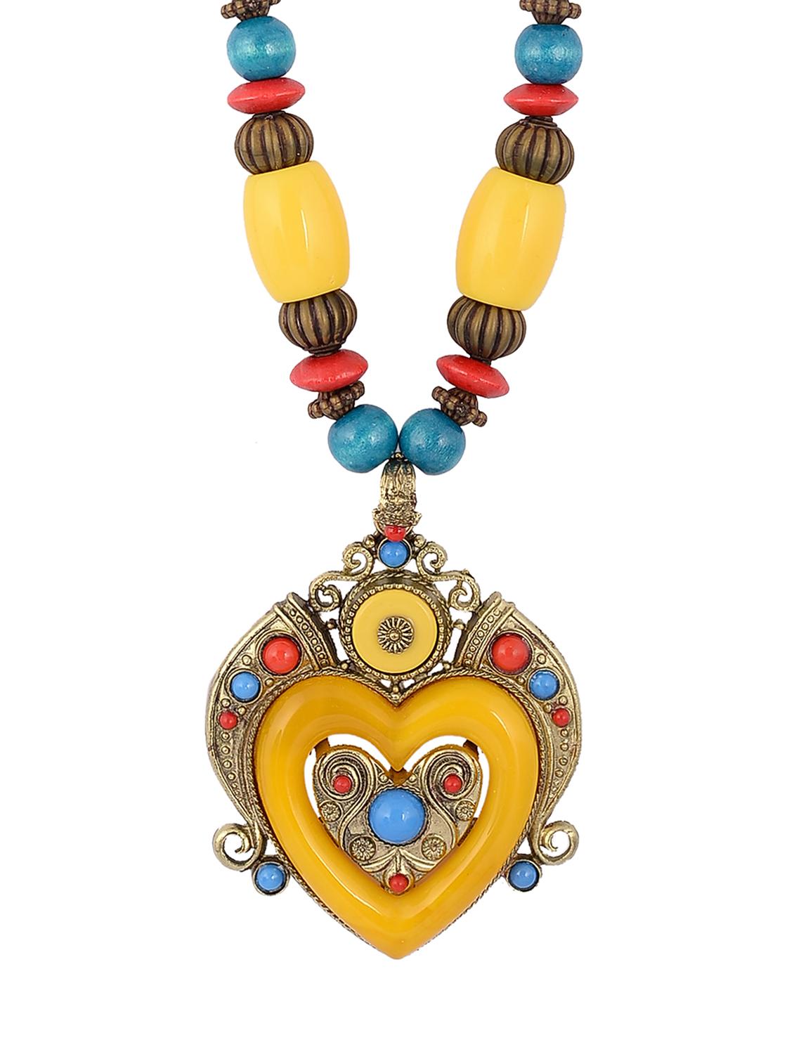 gold metal tribal necklace - 15478693 - Zoom Image - 1