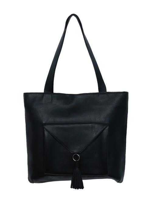 black leatherette (pu) regular handbag - 15479060 - Standard Image - 1