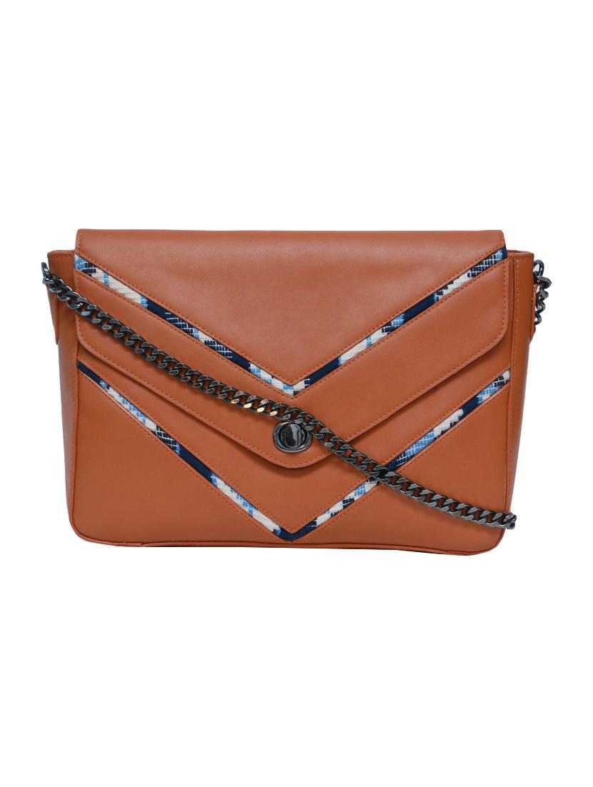 brown leatherette (pu) regular sling bag - 15479075 - Zoom Image - 1