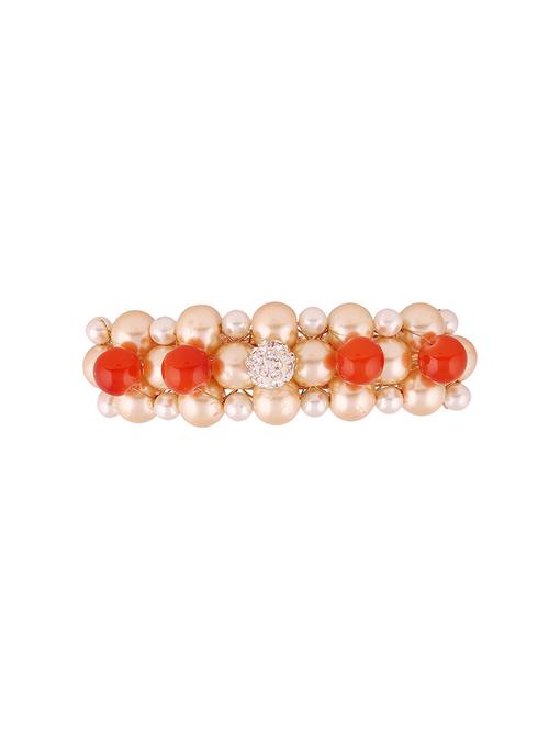 Accessher designer back clip hair accessories with pearls and beads for Women - 15479425 - Very Small Image - 1