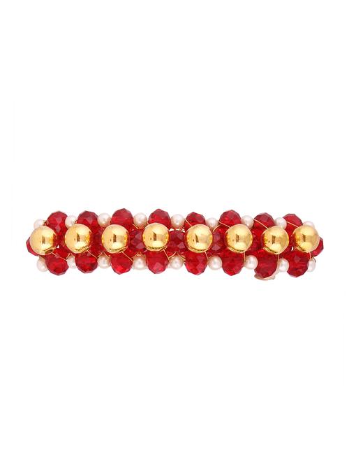 Accessher Designer Back Clip Hair Accessories with Pearls and Beads for Women - 15479803 - Very Small Image - 1