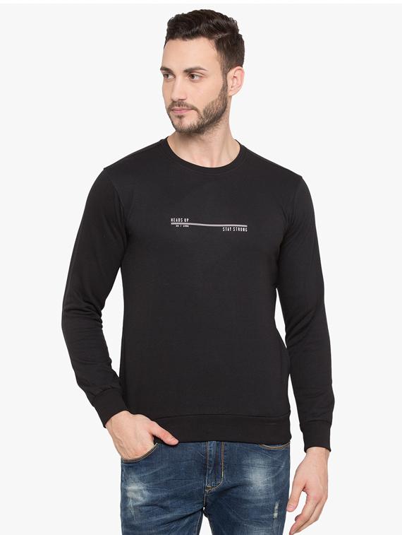 black cotton chest print sweatshirt - 15480457 - Zoom Image - 1