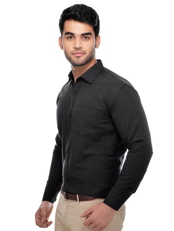black khadi formal shirt - 15481012 - Zoom Image - 2