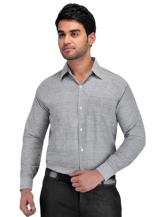 grey khadi formal shirt - 15481015 - Zoom Image - 1