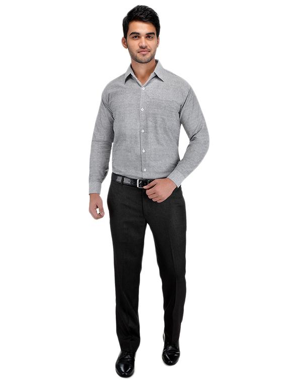 grey khadi formal shirt - 15481015 - Zoom Image - 4