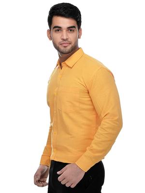 yellow solid casual shirt - 15481016 - Standard Image - 2