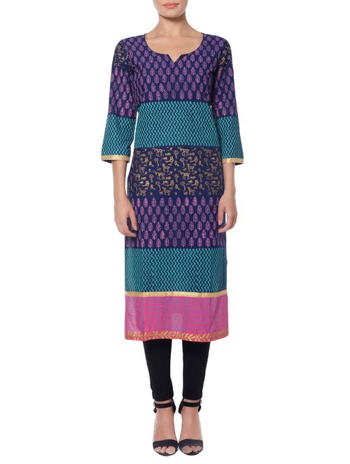 straight printed kurta - 15481052 - Standard Image - 1