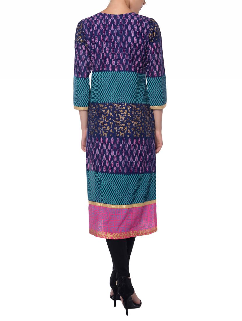 straight printed kurta - 15481052 - Zoom Image - 3