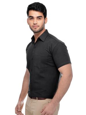 black khadi formal shirt - 15481088 - Standard Image - 2